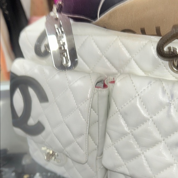 Chanel White and Black Quilted Backpack (Authentic!) main image 6